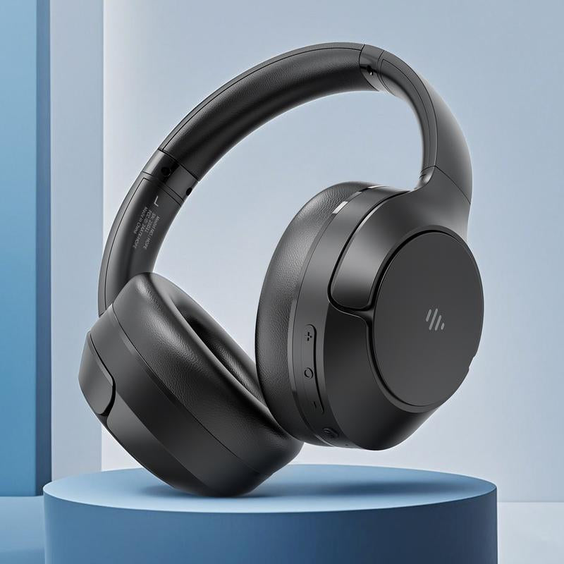Wireless Bluetooth Headphones, Over-Ear, Active Noise Cancelling, Hi-Res Audio, 70 Hours Battery Life, Foldable Design, Lightweight and Portable, with Microphone for Ios/Pc/Android, Ideal for Home Office. Electronic Earbud Headset Black