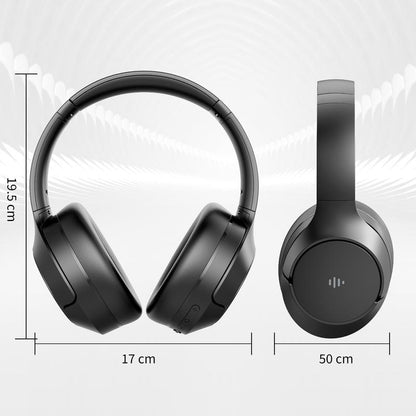Wireless Bluetooth Headphones, Over-Ear, Active Noise Cancelling, Hi-Res Audio, 70 Hours Battery Life, Foldable Design, Lightweight and Portable, with Microphone for Ios/Pc/Android, Ideal for Home Office. Electronic Earbud Headset Black