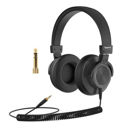 Squarock Wired Headphones, Noise Cancelling Headphones Over-Ear Headphones Foldable Stereo Lightweight Headset for Travel Office Podcast Smartphones Laptop Computer PC