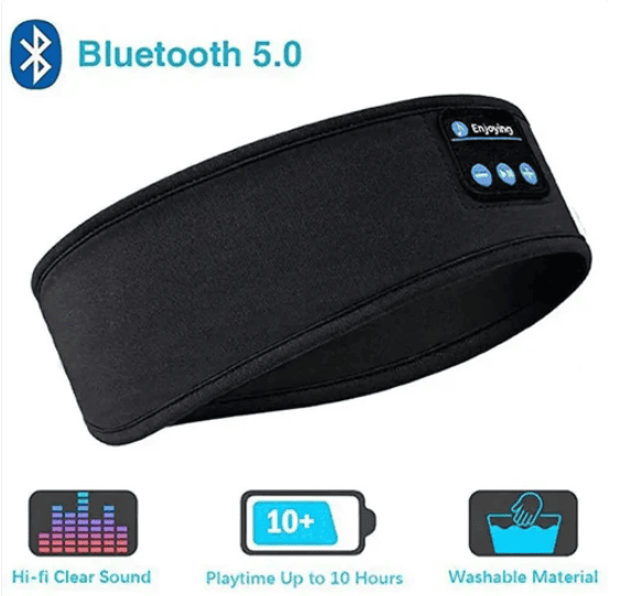 Bluetooth Sleep Headband – Wireless Headphones, Built-In Speakers, Comfortable Fabric, 10-Hour Battery Life