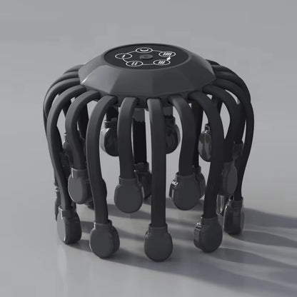 Electric Octopus-Shaped Scalp Massager, Hand-Free Head Scratcher for Relieving Hair Stimulation. Rechargeable and Stress Relief